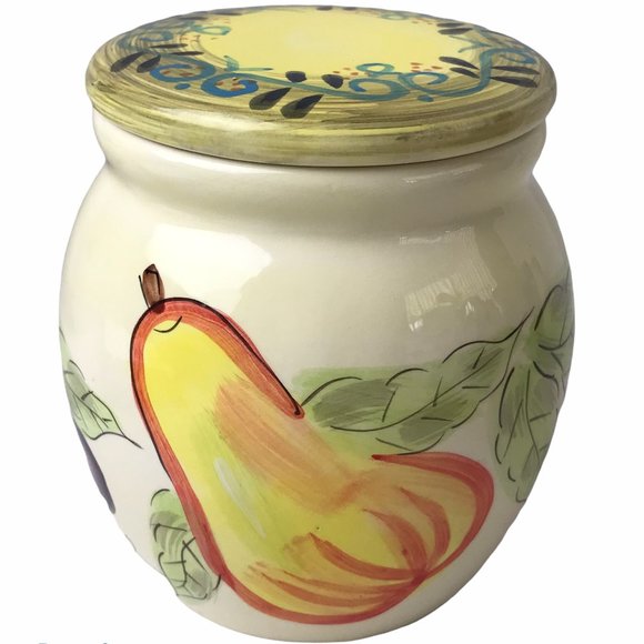 NWOT - VINTAGE - TABLETOPS AVENUE FRUIT O' PLENTY - Ceramic Small Canister - Picture 3 of 12
